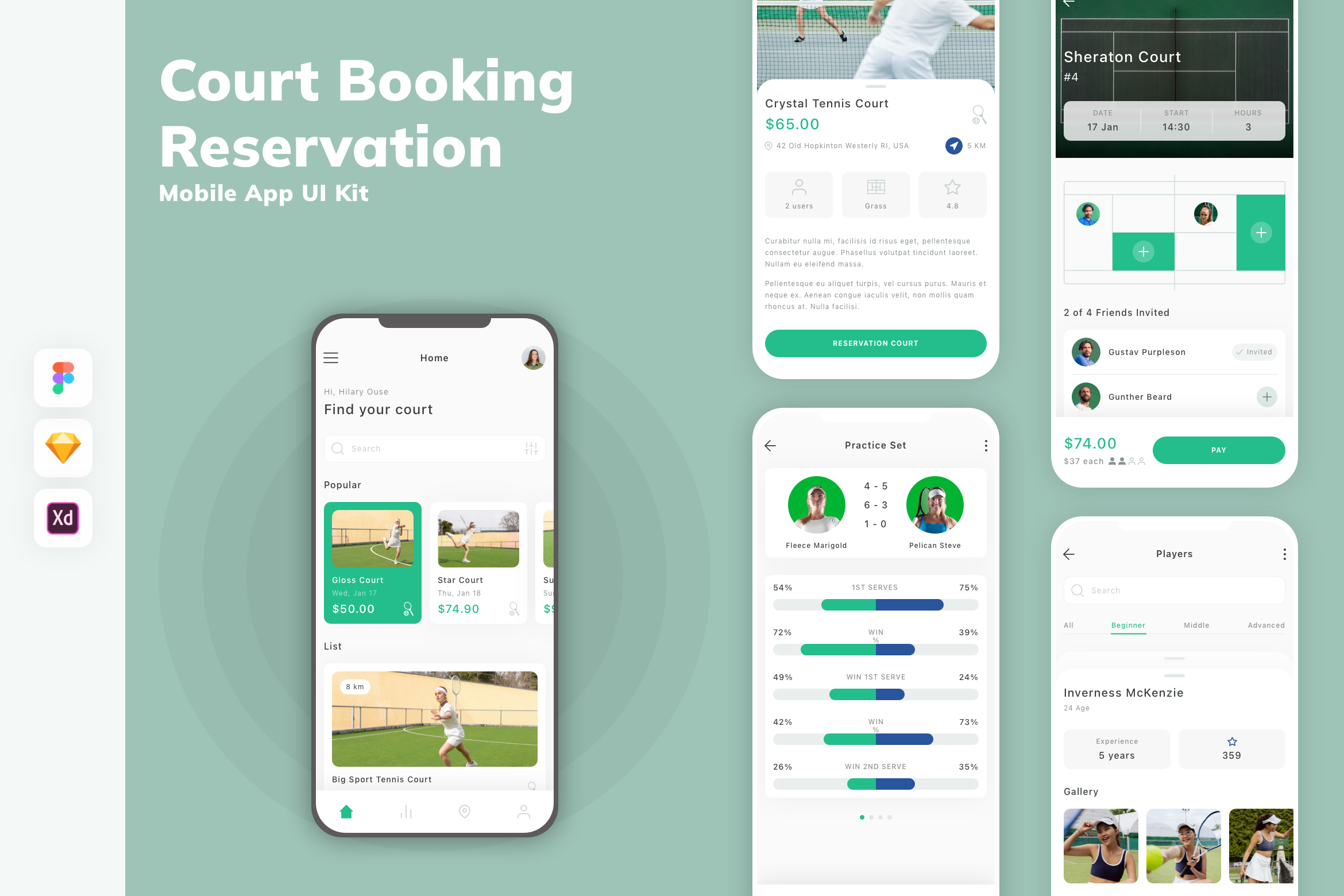 Desarrollo apps deportivas Madrid - Aplicación seguimiento tenis móvil